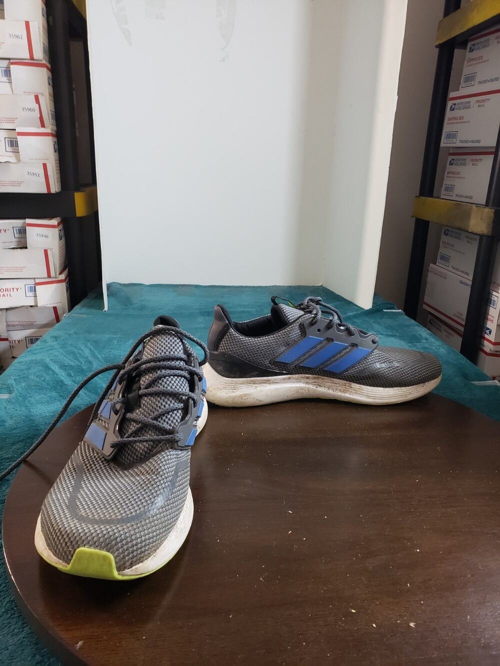 Adidas EnergyFalcon Shoes Size 11.5 Men Blue Gray Running Marathon Gym EG8392